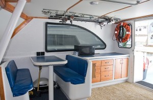 inside of a charter boat